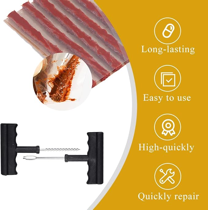 Tire Repair Kits, Car Tire Repair Kits, Tire Repair Strips, for Tubeless Tires, for Motorcycles, Trucks, Cars, Tractors, ATVs, Jeeps, ETC