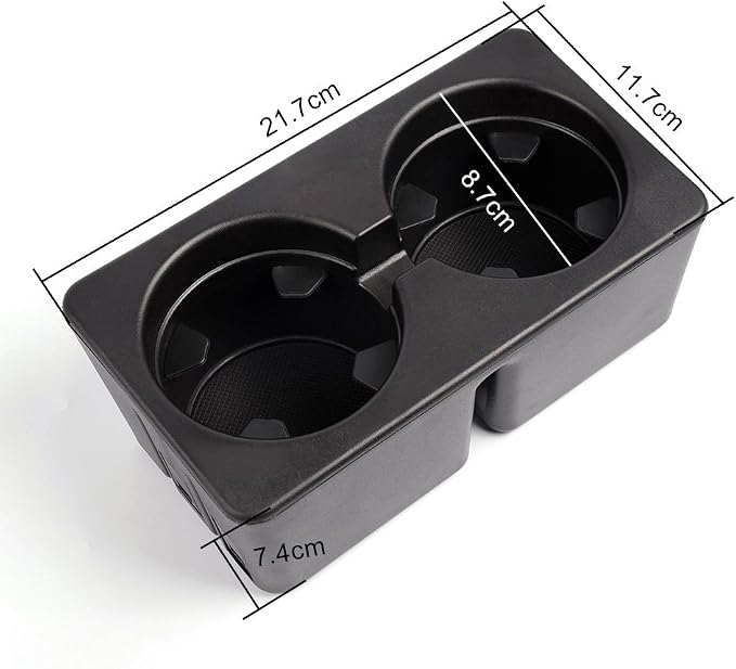 ALLGOOD Dual Cup Holder Insert, Compatible with Chevy Silverado/Avalanche/Suburban/Sierra/Yukon/Escalade 2007-2014, Black Drink Holder 1pc