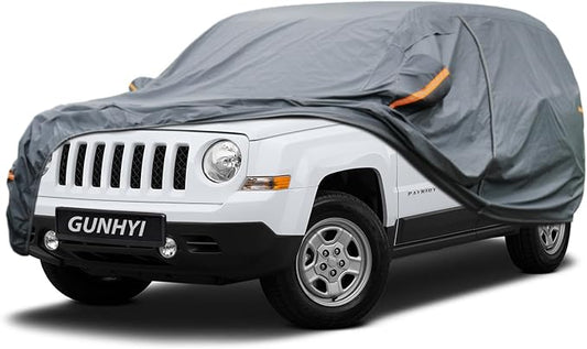 GUNHYI Premium Car Cover Custom Fit Jeep Patriot, 16 Layers Heavy Duty Car Cover Waterproof All Weather with Zipper Door for Sun Rain Snow Dust Uv Protection