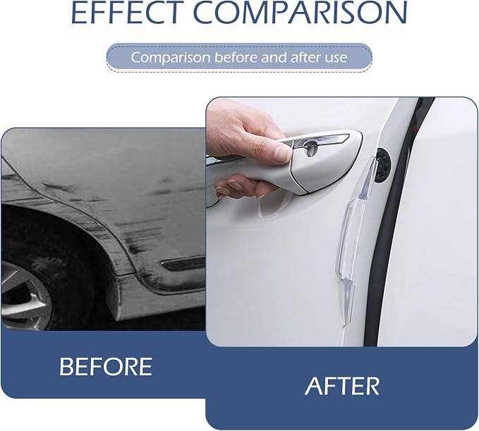 4 PCS Car Door Edge Guards, Invisible Car Doors Anti-Collision Strips, Anti-Scratch Auto Door Edge Trim Strip with Airbag-Style Protection, Universal for Most Cars (Transparent)