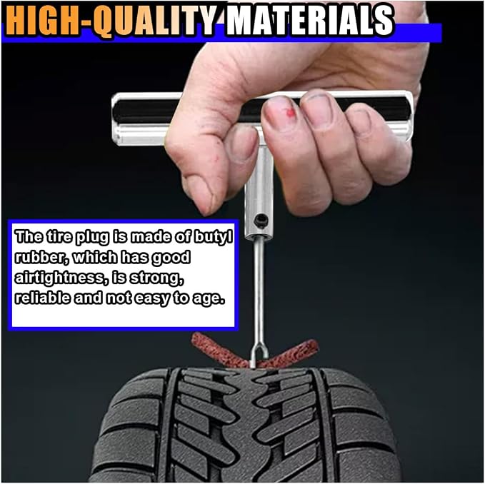 LAINLOY 22PCS Tire Repair Kit, Heavy Duty Tire Plug Kit, Tire Patch Repair Tools, Fix Punctures and Plug Flat Tire Repair Set for Car Motorcycle Truck RV SUV Trailer