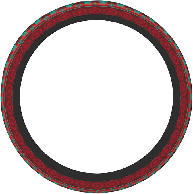Red Southwestern Steering Wheel Cover for Women Men Girls, Universal 15 Inch Anti Slip Steering Wheel Protector Car Accessories Interior for Auto Truck SUV