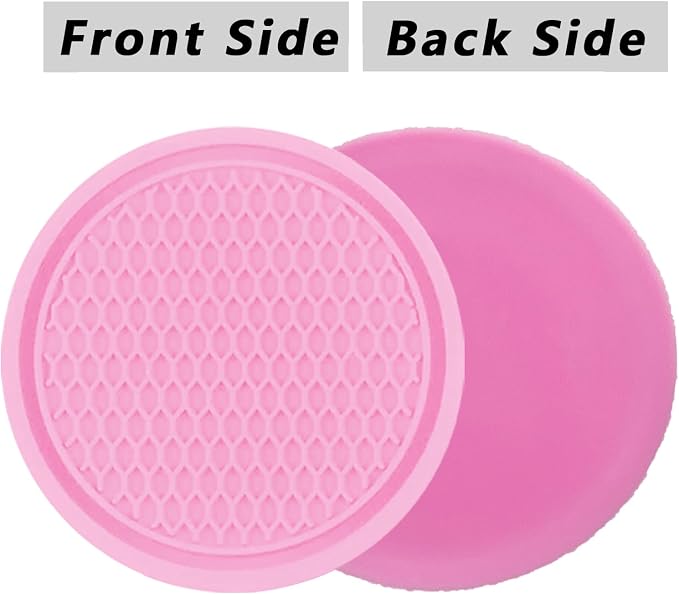 ZSDY Car Cup Coaster, 4PCS Universal Auto Non-Slip Cup Holder Embedded in Ornaments Silicone Coaster, Car Interior Accessories Sets, Pink