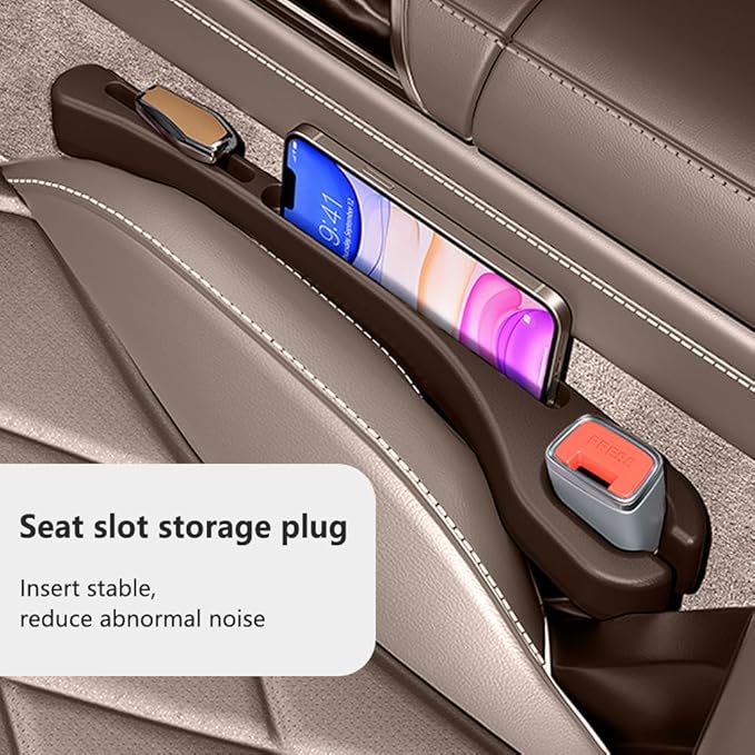 KIFIDAN 2PCS Car Seat Gap Filler Organizer,Upgrade Car Side Seat Gap Filler with Phone Holder,Multifunctional Car Seat Filler Gap Space Prevents Things Dropping for Cars,SUVs (Brown)