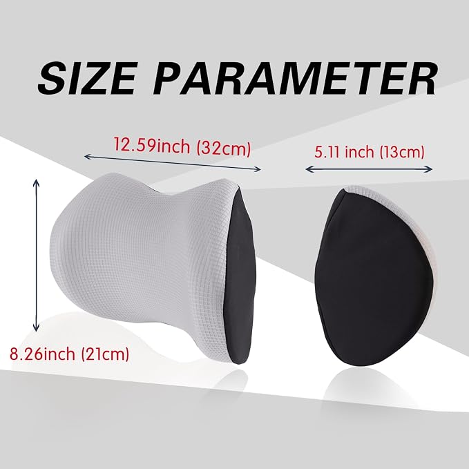 SPRFUFLY Cozy Car Headrest Pillow, Car Pillow for Driving with Adjustable Strap, Breathable Removable Cover & Ergonomic Design - Softness Travel Car Neck Pillow(Moonlight Silver, 1PC)
