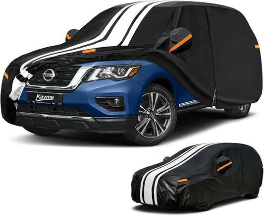 Kayme Nissan Pathfinder Car Cover Waterproof All Weather for Automobiles, Custom Fit for Nissan Pathfinder (2005-2026), Gift with Tape/Towel, Outdoor Full Exterior Cover Rain Snow Sun UV Protection.