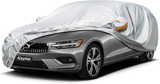 Kayme Station Wagon Car Cover Waterproof All Weather (178 to 190 Inch) | Protects cars from outdoor UV exposure, blocks blowing dust and wind, breathable lightweight material, easy storage