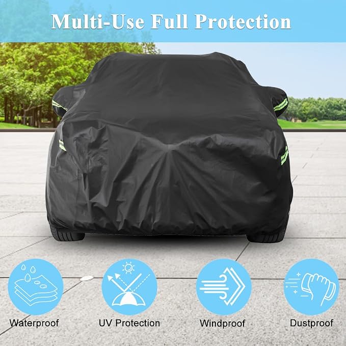 Waterproof SUV Car Covers for Automobiles, All Weather Outdoor Full Exterior Cover fit SUV Length 181-191 inch