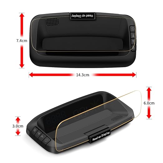 wiiyii Car HUD C5, Head-Up Display, OBDII & GPS Scanner, Vehicle Speed, Fuel Consumption, Clear Fault Code, Compatible with All Cars
