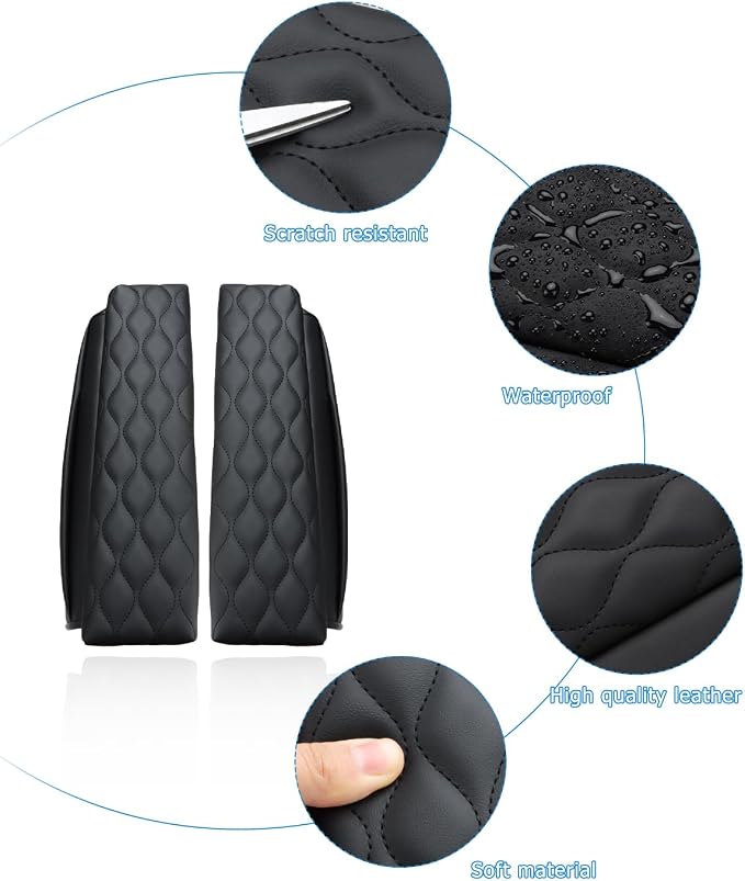 INTGET Car Center Console Armrest Cover for Nissan Rogue Accessories 2021-2026 2022 2023 2024 2025 Leather Arm Rest Box Lid Middle Console Seat Cover Protector (Black Cushion Texture, 2021-2026)