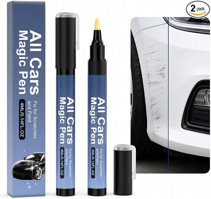 Car Scratch Remover Pen, All Cars Magic Pen, 2 PCS | Waterproof Clear Paint Repair Pen Touch Up Pen for Quick Automotive Scratch Removal for All Vehicle Colors (8ML)