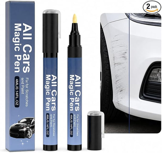 Car Scratch Remover Pen, All Cars Magic Pen, 2 PCS | Waterproof Clear Paint Repair Pen Touch Up Pen for Quick Automotive Scratch Removal for All Vehicle Colors (8ML)