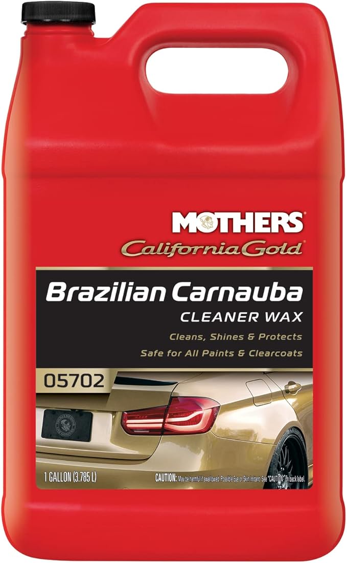 Mothers California Gold Brazilian Carnauba Cleaner Wax, 1 Gallon (05702) | Cleans & Waxes in One Step, Removes Oxidation & Swirls, Premium Carnauba Shine & Protection for All Paint Finishes