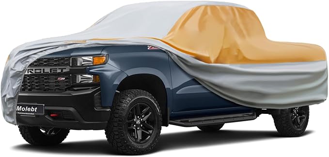 Multilayers Truck Cover Waterproof All Weather, Heavy Duty Outdoor Pickup Car Cover, Rain Snow Sun Uv Protection, Fit Ford F150, Chevy Silverado, Dodge Ram 1500 etc, XXL-250 x 79 x 71 inch
