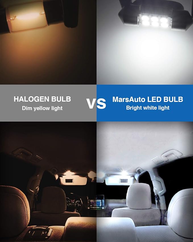 Marsauto 578 LED Bulbs Extremely Bright 400LM 2835 Chipsets for LED Interior Dome Map Door Lights Bulbs 211-2 212-2 569 6411 6451 41mm 42mm 1.65inch 6500K White RV Interior Lighting (Pack of 4)
