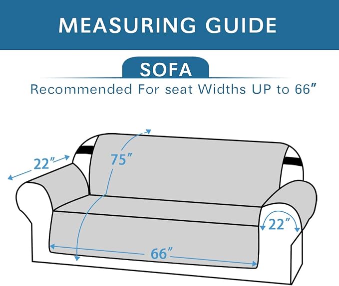 H.VERSAILTEX Water Resistant Couch Cover for 3 Cushion Couch Reversible Sofa Slipcover Quilted Furniture Protector with Elastic Strap Non Slip Sofa Cover for Dogs Pets(Sofa, Black/Grey)