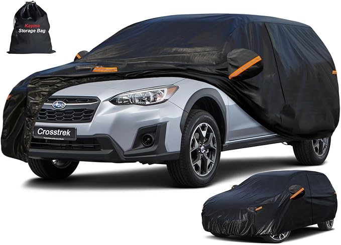 Kayme 7 Layers SUV Car Cover Custom Fit for Subaru Crosstrek (2017-2025) Waterproof All Weather for Automobiles, Outdoor Full Cover Rain Sun UV Protection.