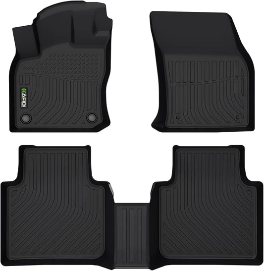 HAFIDI® Floor Mats Fit for 2018-2024 Volkswagen Tiguan All Weather Protection TPE Anti-Slip Automotive Floor Liners, Fits 1st & 2nd Row Full Set Custom VW Tiguan Accessories, Black