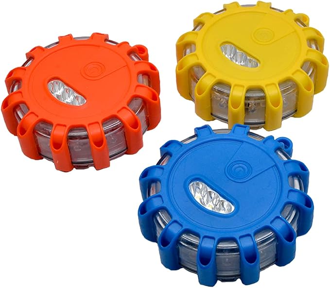 MACHSWON 3Pc LED Road Flares Flashing Warning Light Roadside Flare Emergency Roadside Road Flares Flashing Warning Light Roadside Car Boat Truck bright NEW
