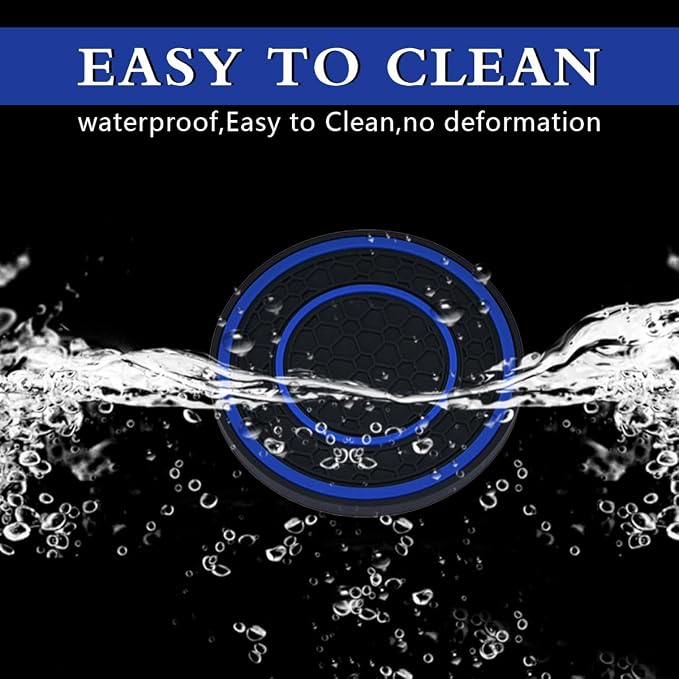 2 Pack Car Coasters for Cup Holder, 2.75 Inch Universal Auto Waterproof Coasters Silicon Insulation Cup Mats,No-Slip Anti Dust Insert Coaster for Woman Man, Suit for Vehicle Interior (2, Blue)
