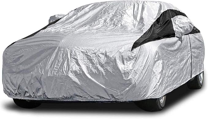 Titan Premium Multi-Layer PEVA Car Cover for Large Sedans 203-212". Waterproof, UV Protection, Anti-Scratch Protective Lining, Driver-Side Zippered Opening. Fits Avalon, XTS, 6-8 and More.