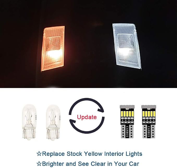 AWALITED 8pcs Interior LED Lights Kit Super Bright LED Map Dome Light Bulbs for Ford Mustang 2015 2016 2017 2018 2019 2020 2021 all models