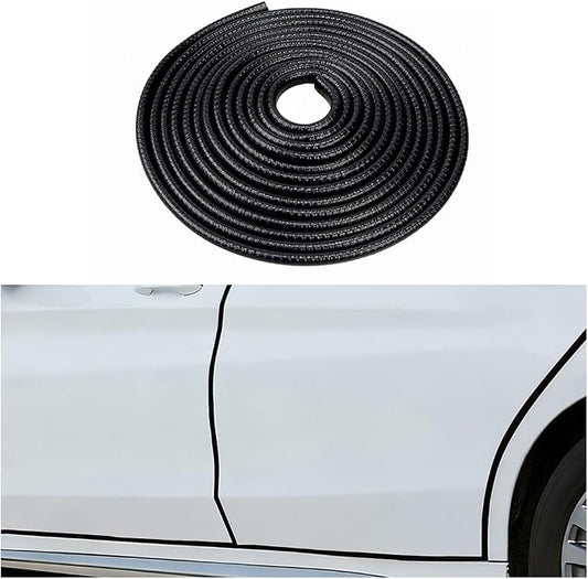 Car Door Edge Guards, 16.4FT U-Shaped Fade-Resistant Vehicle Edge Trim Seal Guard, No-Glue Design Automotive Door Entry Protector Strip, Universal Fit (Black)