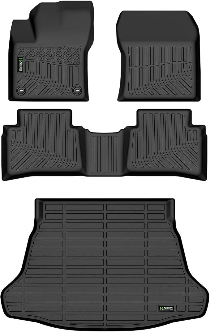 HAFIDI® Floor Mats & Cargo Liner for 2016-2022 Toyota Prius (Not for Prius Prime & Prius v & Prius c) Car Mats for Prius All Weather Floor Liners Protection TPE Automotive Accessories - Black