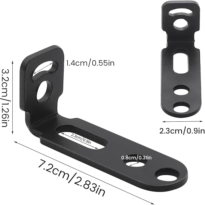 jose2015 2PCS Motorcycle Fog Light Bracket L Shaped Mounting Bracket, Universal Extension Holder Spotlight Driving Light Mount Brackets Black