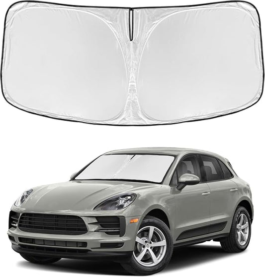 for Porsche Macan 2014-2024 2025 2026 Windshield Sun Shade - 4 Layers Car Sunshades for Front Windows Shade Cover Custom Fit Sun Visor 250T Retractable Shade Blocks UV Rays Car Accessories