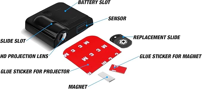2pcs 3D Magnetic Car Door Step LED Welcome Logo Shadow Ghost Light Projector Lamp fits All Car Models (Emblem2) by DmStore