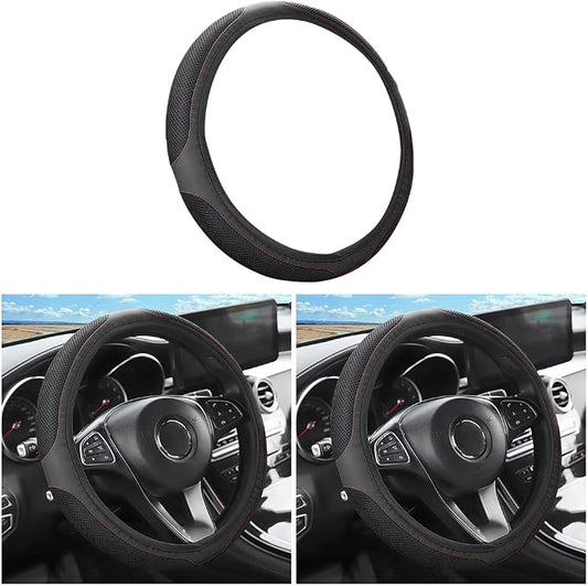 LoyaForba Car Steering Wheel Cover, Universal 14.5-15 Inch, Soft Anti-Slip Neoprene Protector for Steering Wheel, Breathable Odorless and Elastic Stretch, Car Accessory for SUV, Van, Truck (Black)