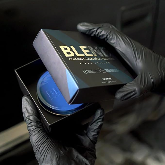 Vonixx Blend Ceramic & Carnauba Paste Wax - Black Edition | Deep Shine for Dark Paints | Ultimate Automotive Care Solution | Lasts up to 7 Months | Water Repellent | 3.4 oz (100 mL)