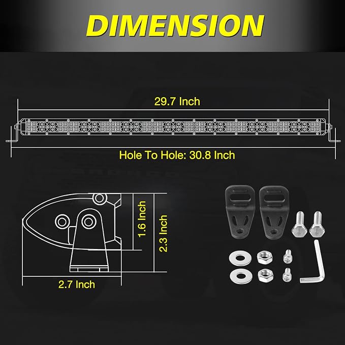 Slim LED Light Bar 30 Inch, AKD Part 252W Super Slim Offroad Driving Light Spot Flood Combo Ultra Slim Grille Bumper Light for Trucks UTV SUV Toyota Chevy Ram Subaru RZR Roof