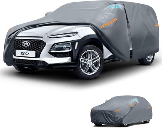 Waterproof Hyundai Kona(2017-2026) Car Cover with Breathable Vents, [Upgrade] Premium Covers with Cotton Liner and Zipper Door, Sun Rain Snow Dust Uv Protection.(Gift with Towel)
