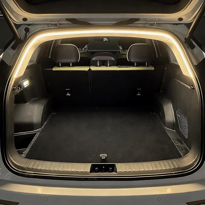 Car Trunk LED Light Strip, 157.5" Flexible Embedded Silicone Vehicle Interior Cargo Area Ambient Lighting, Automotive Trunk LED Light Strip Decor, Universal for SUV Van Truck (Warm Yellow)