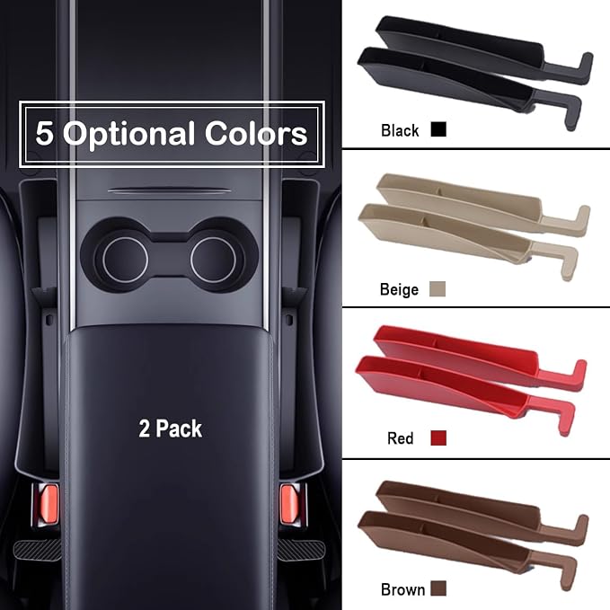 Car Seat Gap Filler Plug Strip with Storage Slot, Automotive Side Seat Organizer or Catcher Fill The Gap Between Seat & Console, Universal Auto Storage Box Inserts for Phone Coins Wallets Keys, Beige