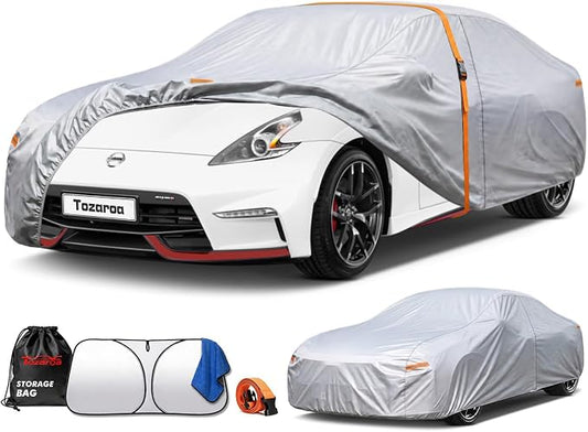 Car Cover Waterproof All-Weather,Outdoor Full Exterior Coupe Covers (166-178 inch) Custom Fit for Porsche 718,Toyota 86 Supra,BMW Z4,Mazda Miata RX 8,BRZ,etc,Size C2(See Size Chart)