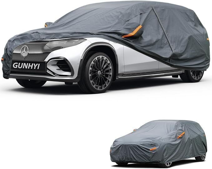 GUNHYI Premium Car Cover Custom Fit Mercedes-Benz EQS SUV, 16 Layers Heavy Duty Car Cover Waterproof All Weather with Zipper Door for Sun Rain Snow Dust Uv Protection