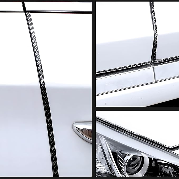 Blilo Car Door Edge Guards, 16Ft U Shape Door Edge Trim, Rubber Molding Auto Door Edge Seal Protector, Anti-Collision Vehicle Protection Accessories Universal for SUV, Truck, Van (Carbon Fiber)