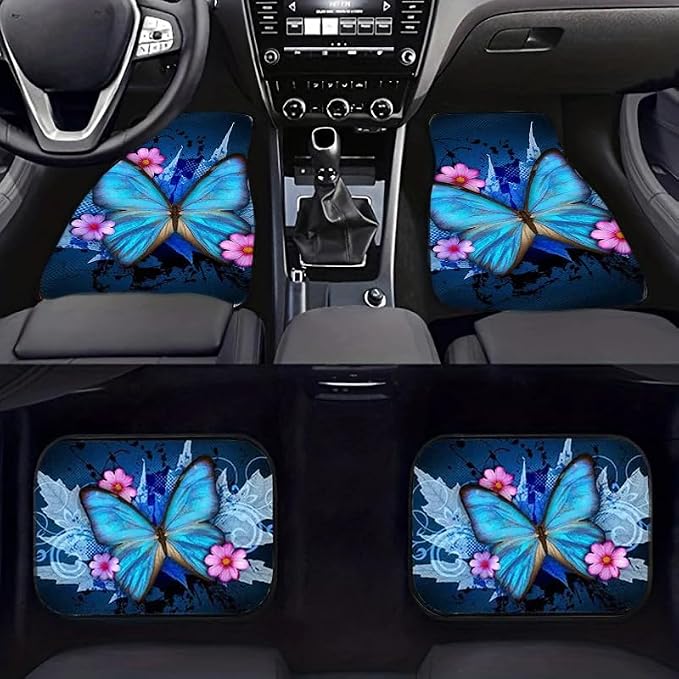 Car Floor Mats Non-Slip Automotive Floor Mats All-Weather Front Rear Car Floor Foot Mat Sets of 4 Pieces Foot Mats Rugs Carpet for Car Trucks SUV Sedans (NO.11)