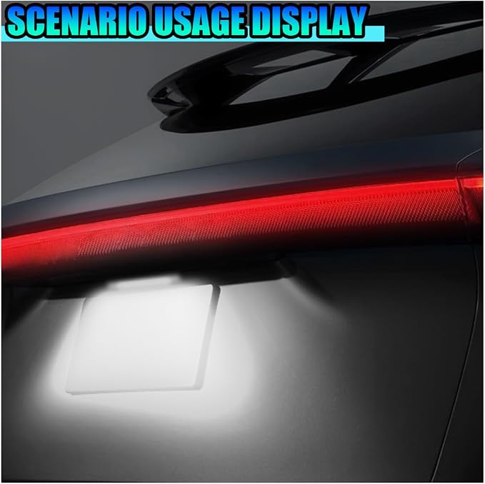 ZIMISI Car LED License Plate Light, 12V DC High Bright Tag Lights for License Plate, Waterproof LED Light Tag Lamp for Running/Reverse/Tail Light, Fits ATV, Trailer, UTV, Truck, Boat (White)
