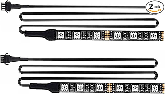 2Pcs 6LEDs Motorcycle LED Light Strips- RGB Multi-Color Accent Glow Neon Ground Effect Lights lamp for Motorcycle led Light Kits,ATV Car Golf cart LED Underglow Strip Lights