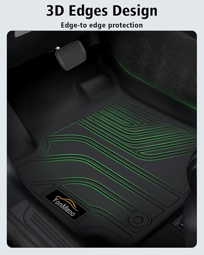 Floor Mats & Cargo Liner Custom for Kia Seltos 2021-2025 2026, Door Sill Protectors, All Weather TPE Anti-Slip 1st & 2nd Row & Trunk Mat for Seltos 2025 Accessories, Black (Upper Cargo Floor Liner)