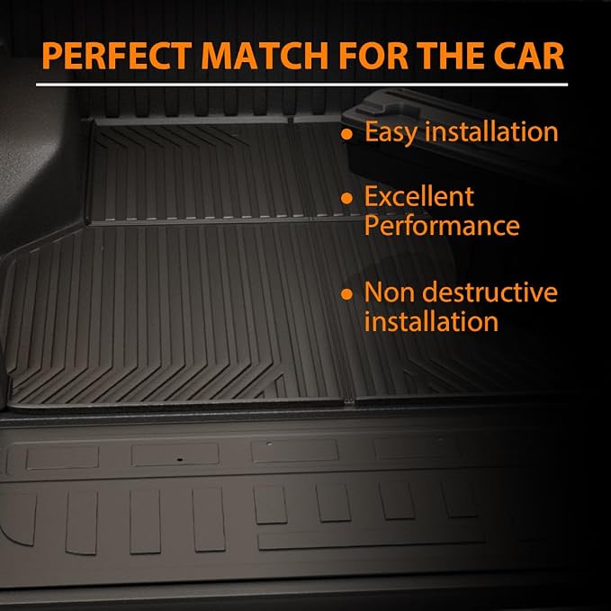 G-PLUS Truck Bed Mat Fit Honda Ridgeline 2017-2024 w/5.3FT (64.0 in) | All Weather Protection,Non-Slip,Custom Fit Floor Cargo Liner,TPE Full Coverage,Black