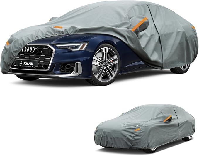 Kayme Heavy Duty Car Cover Custom Fit Audi A6, S6, RS6 Limousine(2004-2026), Waterproof All Weather for Automobiles, Full Exterior Covers Sun Rain UV Protection.