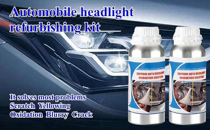 Car Headlight Scratch Repair Liquid,Polymer Car Headlight Liquid,Polishing Tool for,Restore and Repair Dull Yellow Headlights (1600, Grams)