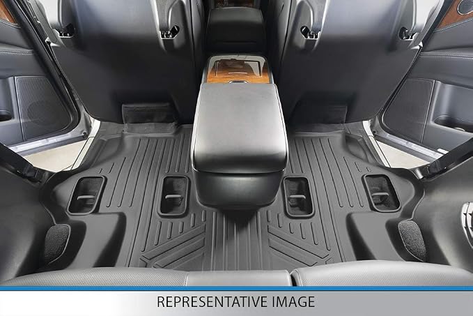 SMARTLINER Floor Mats and Cargo Liner Behind 2nd Row Set Compatible with 2007-2010 Ford Expedition