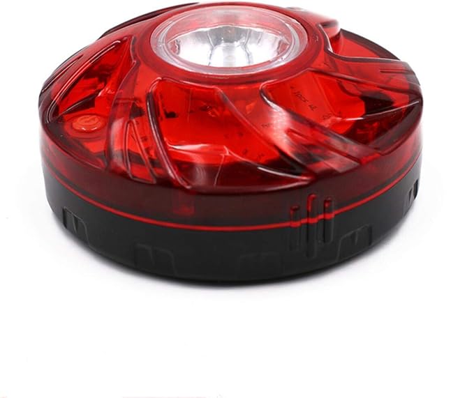 Tumecos Emergency Flare Alert LED Flare Beacon Auto Roadside Safety Warning Signal Caution Light Strobe Light with Magnetic Base for Vehicle (Red 1)