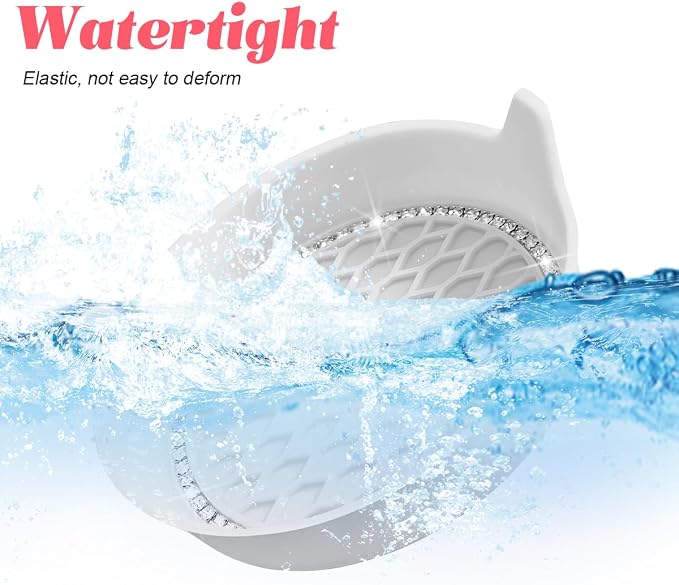 4PCS Bling Car Cup Holder Coaster, Crystal Rhinestone Insert Dustproof Non-Slip Drink Cup Mat, Diamond Shockproof Auto Interior Water Bottle Pad Cushion Coaster, Universal Fit (White)